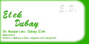 elek dubay business card